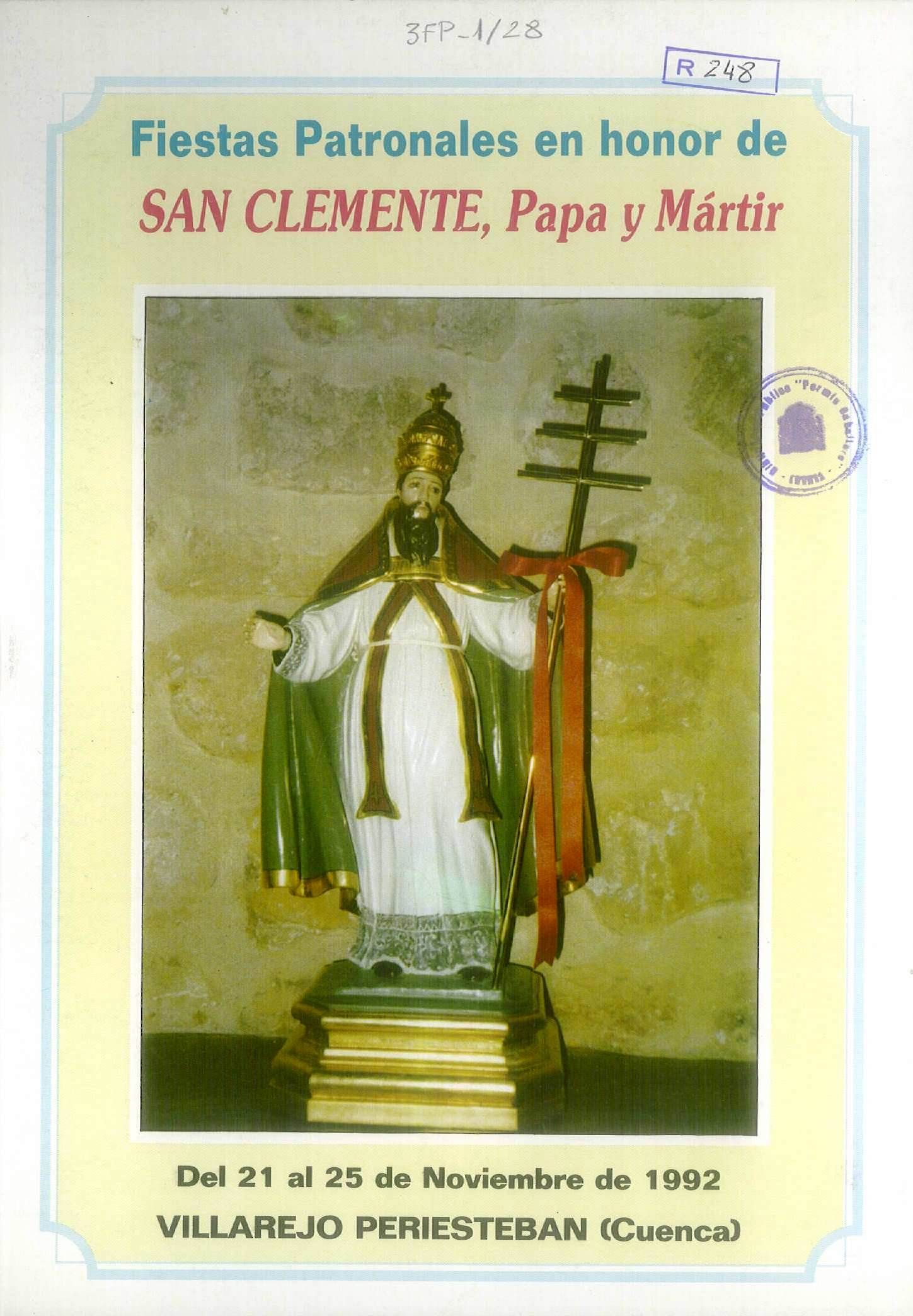 Fiestas patronales en honor a San Clemente 1992 Villarejo-Periesteban